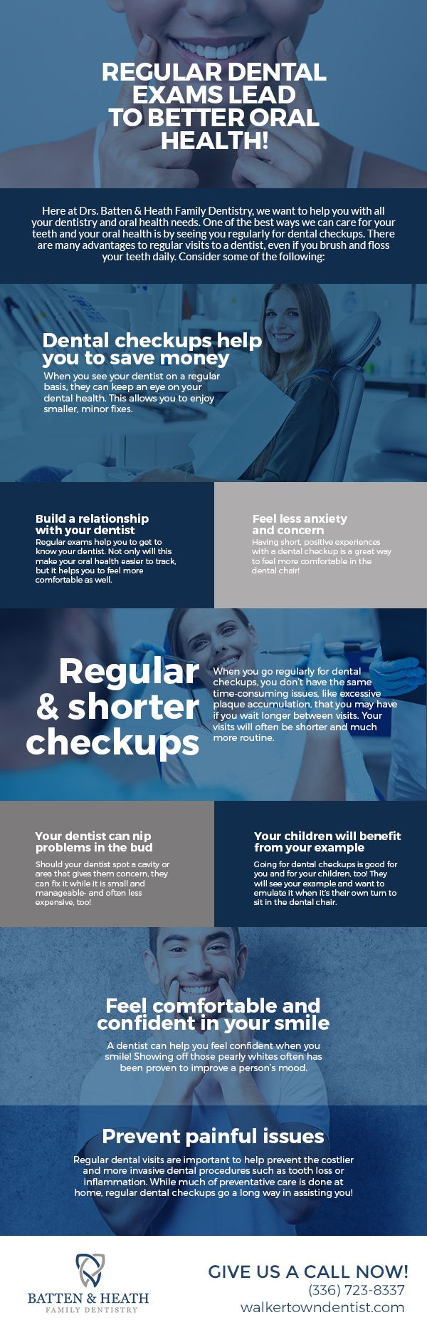 Regular Dental Exams Lead to Better Oral Health! [infographic]